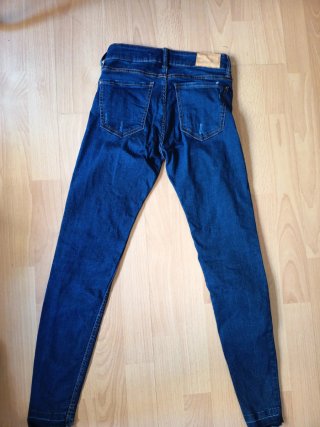 Pantalón Bershka Talla 36 Azul Desgastado