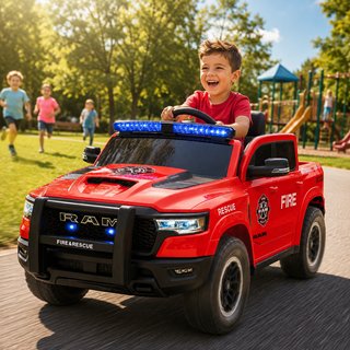 Coche eléctrico de bombero infantil RAM 1500 12v