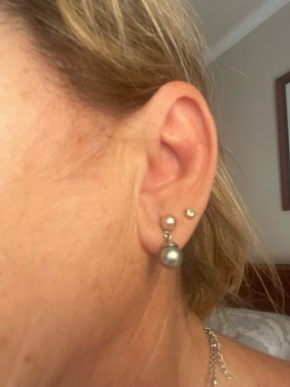 Pendientes perlas vintage grises y rosas