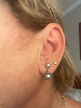 Pendientes perlas vintage grises y rosas