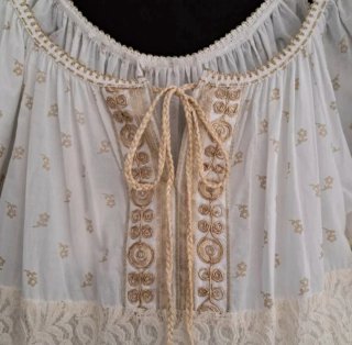 Vestido mini verano bohemio encaje playa blanco XL