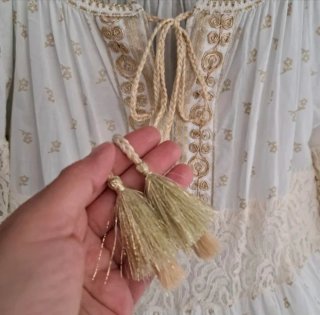 Vestido mini verano bohemio encaje playa blanco XL