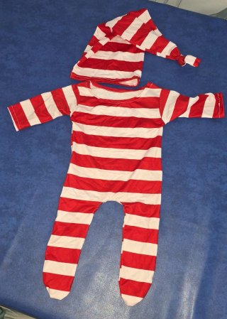Conjunto Newborn Rayas Rojas y Blancas