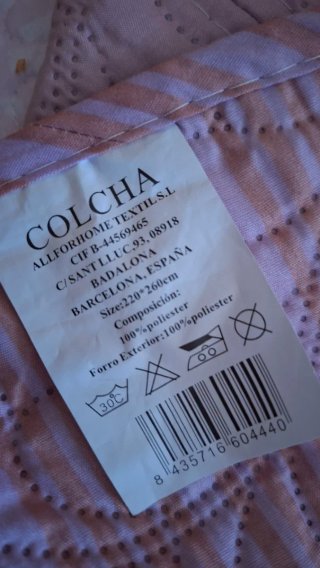 Colcha verano rosa palo y malva