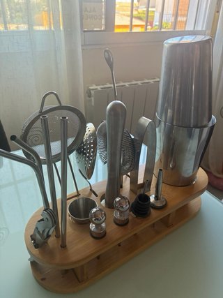 Set de Coctelería Bambú y Metal