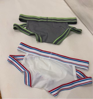 JOCKMAIL Slips Jock Gris y Blanco