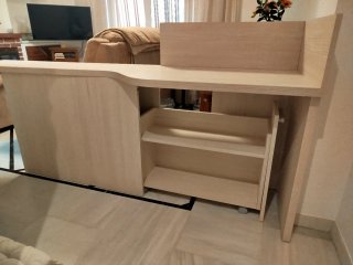 Conjunto escritorio con estanterías madera