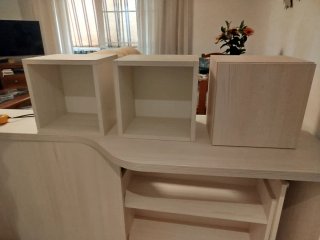 Conjunto escritorio con estanterías madera