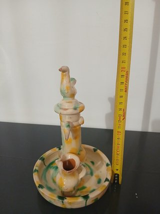 Lucerna a Olio in Terracotta Maiolica