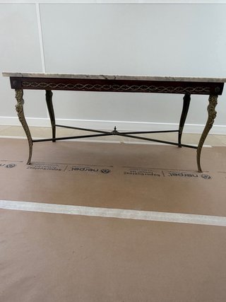 Consola antigua mármol y madera