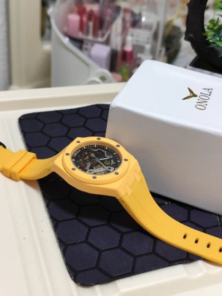 Reloj ONOLA Automático Hombre Esqueleto Amarillo