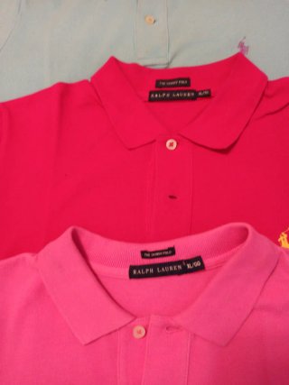 3 Polos Ralph Lauren Azul , Fucsia y rosaTalla xl