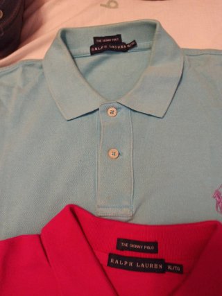 3 Polos Ralph Lauren Azul , Fucsia y rosaTalla xl
