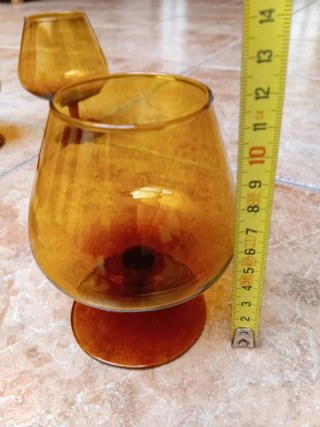 Juego de 5 copas de licor ámbar