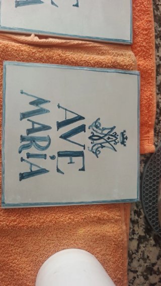Azulejo Dios Bendiga Cada Rincón y Ave Maria