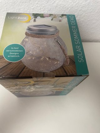 Lámpara Solar Jarra Cristal Cuerda