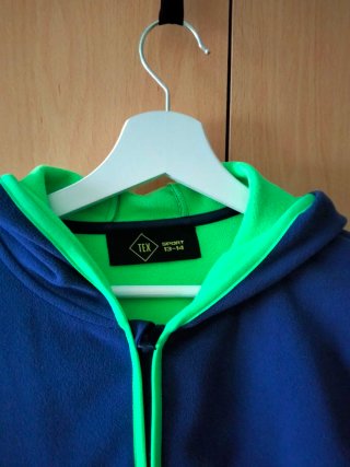 Chaqueta TEX azul y verde con cremallera