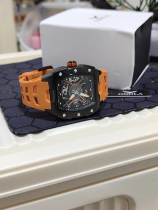 Reloj ONOLA Automático Hombre Negro Naranja