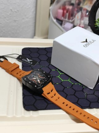 Reloj ONOLA Automático Hombre Negro Naranja