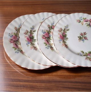 4 Tríos Royal Albert Moss Roses Porcelana Fina