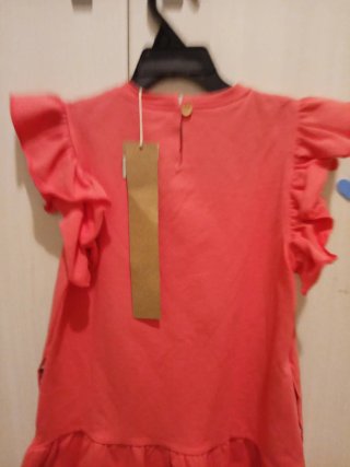 Vestido coral niña flamenco. Nuevo con etiquetas.