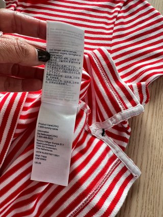 Tommy Hilfiger Red And White Striped Slim Fit Polo