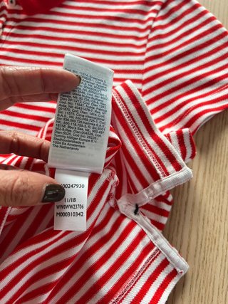 Tommy Hilfiger Red And White Striped Slim Fit Polo