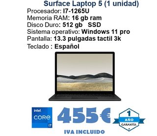 Surface Laptop 5 16GB RAM 512GB SSD