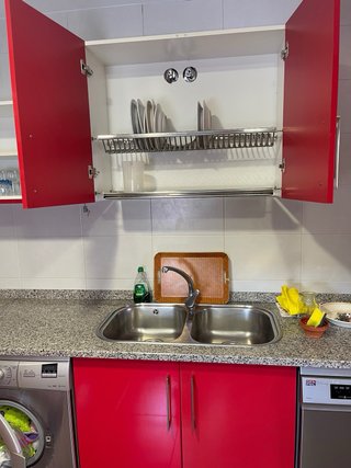 Cocina completa modular roja