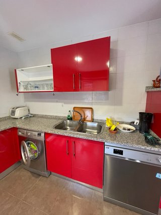 Cocina completa modular roja