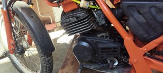 Motomecatecno dragon fly de Trial Naranja y Azul
