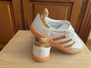 Adidas Samba Zapatillas Blanco y Oro Mujer