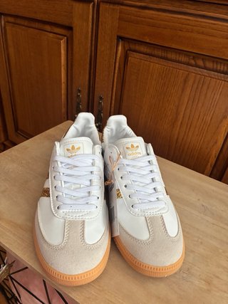 Adidas Samba Zapatillas Blanco y Oro Mujer