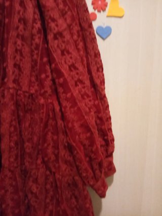 Vestido rojo niña encaje