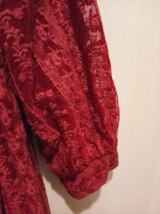 Vestido rojo niña encaje