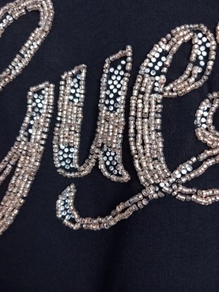 Camiseta Guess Negra con Lentejuelas Talla S