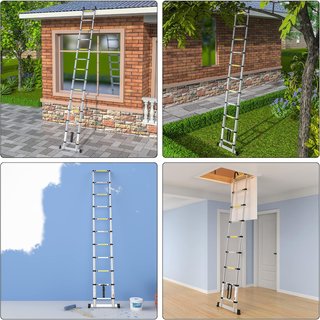 Escalera Aluminio Plegable 3,8m