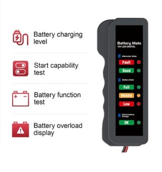 Comprobador de Bateria y Alternador Coche y Moto