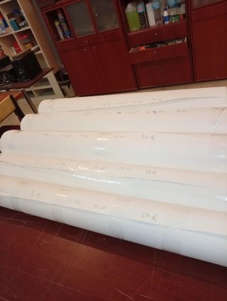Rollos de tela de algodón con imprimación