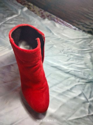 Botines Rojos Tacón Plataforma Talla 38