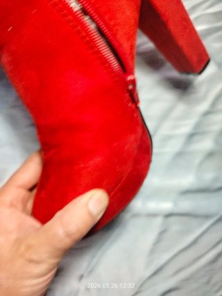 Botines Rojos Tacón Plataforma Talla 38