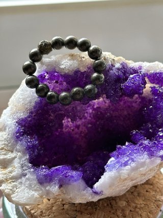 Braccialetto di minerali con geode viola