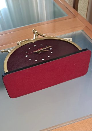 Reloj de mesa con dos figuras bronce