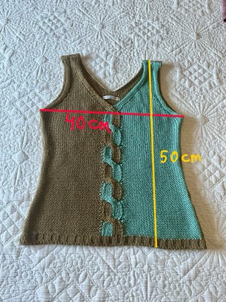 Jersey sin mangas bicolor con trenza