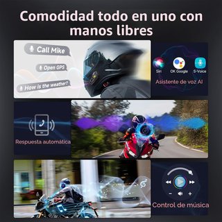 Moman Auriculares Casco Moto RS-H4P Manos Libres