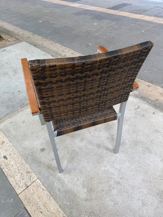 Set di 24 sedie per terrazzo in alluminio e vimini