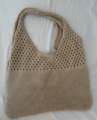 Bolso de playa de crochet beige