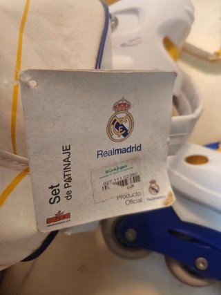 Patines Real Madrid Talla Ajustable + Casco y Prot