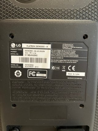 Pantalla LG LED 20 Negra