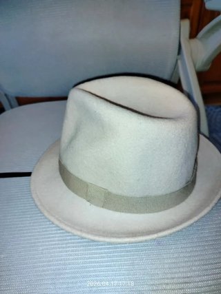 Sombrero Fedora Uterqüe - 100% Lana - Beige/Crema